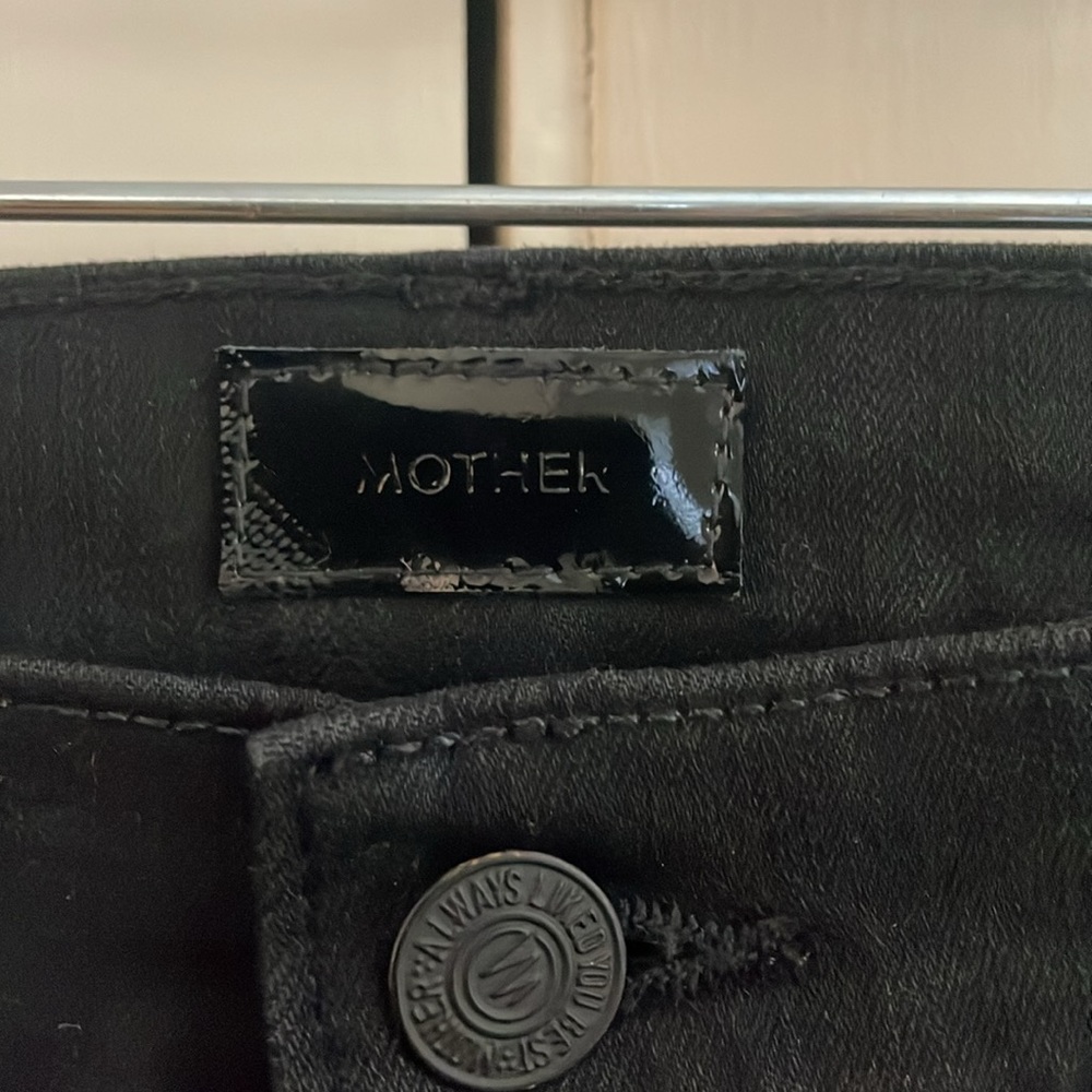 MOTHER Black High-Rise Jogger Jeans - Picture 2 of 6
